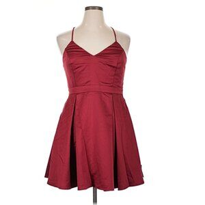 Wine Red Lulus Skater's Dress / Mini Cocktail Dress - Size XL - Like New